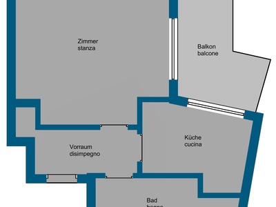Möblierte 1-Zimmer Wohnung mit Balkon