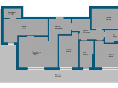 Penthouse apartment with large terrace and view of the Dolomites