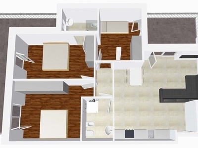 Four room apartment with terrace and balcony