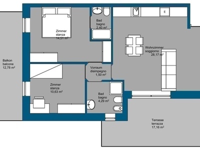 Neubau: nach Süden ausgerichtete 3-Zimmer Wohnung