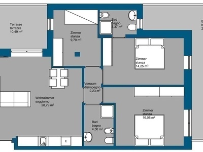 Dachgeschosswohnung mit Solarium