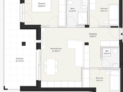 Elegante 4-Zimmer Wohnung im letzten Stock