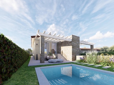 Modern semi-detached house with garden and pool