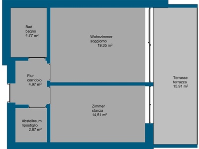 New 2-room apartment with terrace and unobstructed view!