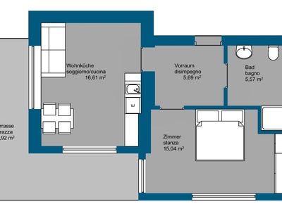 Appartamento luminoso in posizione eccellente