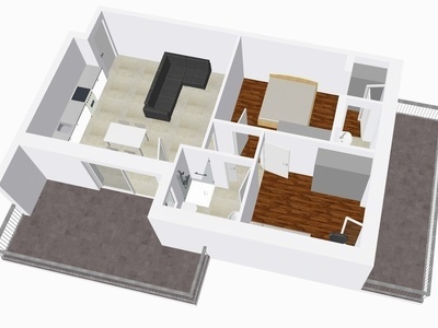 Three room apartment with terrace