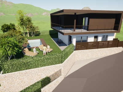 Villa moderna con ampio giardino