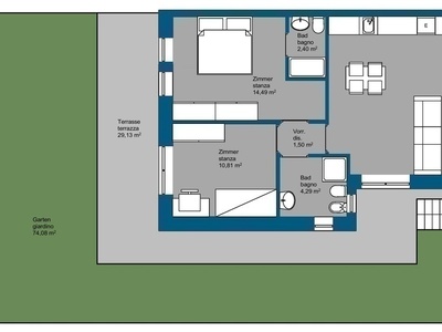 New apartment with garden and hobbyroom