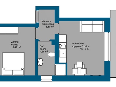 Sanierte 2-Zimmer Wohnung mit großem Balkon